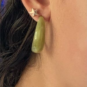 💚Medium Ivy Green hoop earrings💚